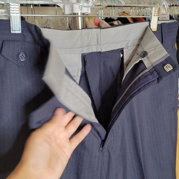 Vintage Blue Pinstripe 3pc Suit by JCPenney - 38R - Picture 14 of 16